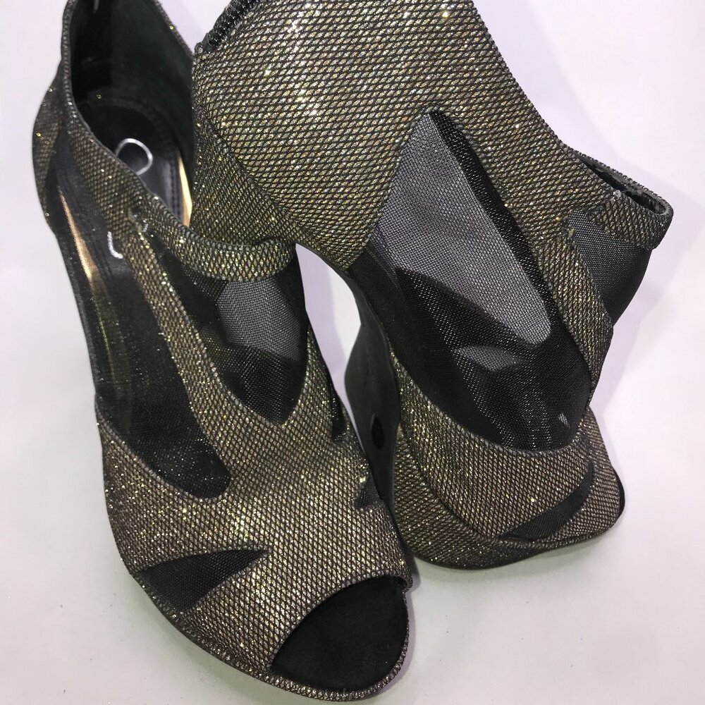 Jessica Simpson "Belindas" Glitter Mesh Open Toe SIZE 7.5